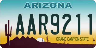 AZ license plate AAR9211