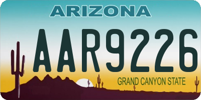 AZ license plate AAR9226
