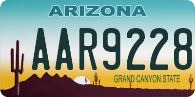 AZ license plate AAR9228