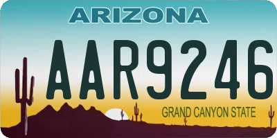 AZ license plate AAR9246