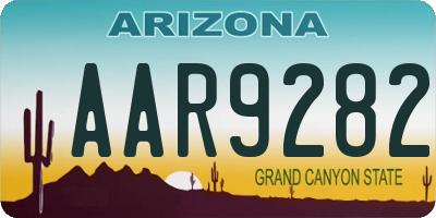 AZ license plate AAR9282