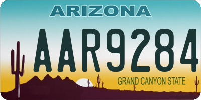 AZ license plate AAR9284