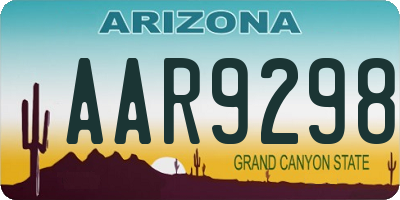 AZ license plate AAR9298