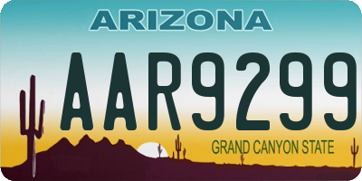 AZ license plate AAR9299