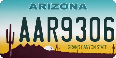AZ license plate AAR9306