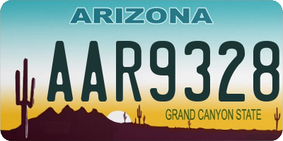 AZ license plate AAR9328