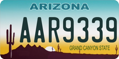 AZ license plate AAR9339