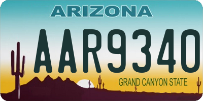 AZ license plate AAR9340