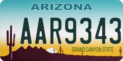 AZ license plate AAR9343