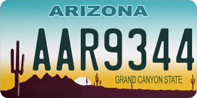 AZ license plate AAR9344