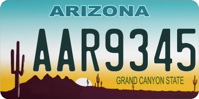 AZ license plate AAR9345