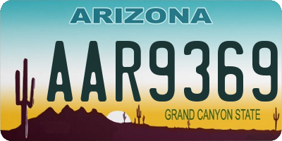 AZ license plate AAR9369