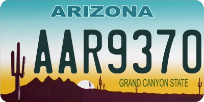 AZ license plate AAR9370