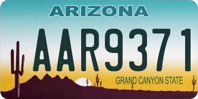 AZ license plate AAR9371