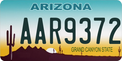 AZ license plate AAR9372