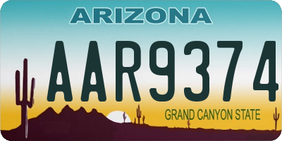 AZ license plate AAR9374