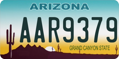 AZ license plate AAR9379