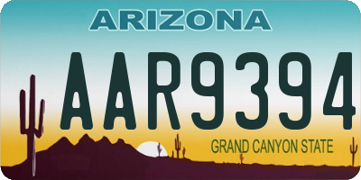 AZ license plate AAR9394