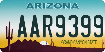 AZ license plate AAR9399