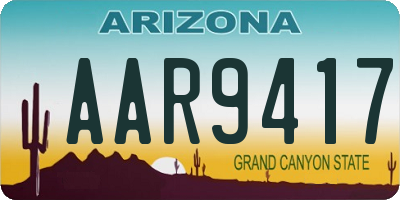 AZ license plate AAR9417