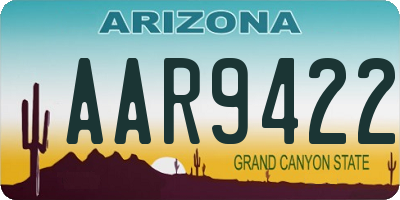 AZ license plate AAR9422
