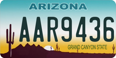 AZ license plate AAR9436