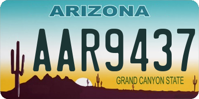 AZ license plate AAR9437