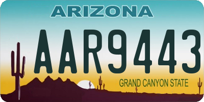 AZ license plate AAR9443