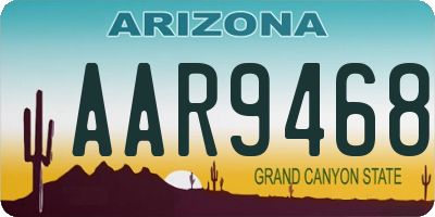AZ license plate AAR9468