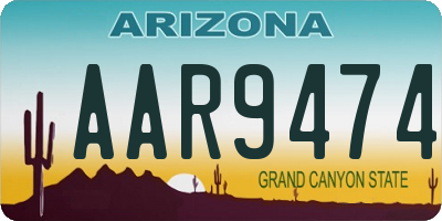 AZ license plate AAR9474