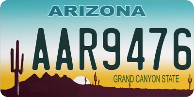 AZ license plate AAR9476