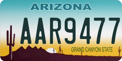 AZ license plate AAR9477