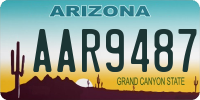 AZ license plate AAR9487
