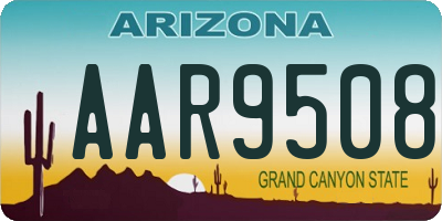 AZ license plate AAR9508