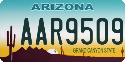 AZ license plate AAR9509
