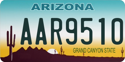 AZ license plate AAR9510
