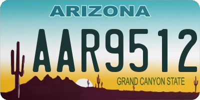 AZ license plate AAR9512