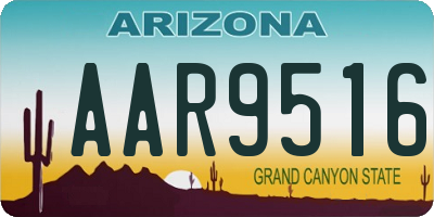 AZ license plate AAR9516