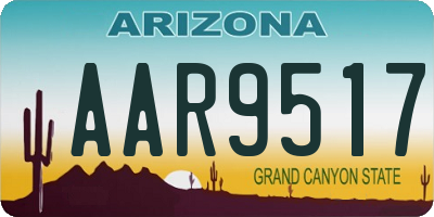 AZ license plate AAR9517