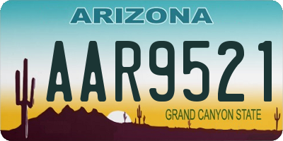 AZ license plate AAR9521