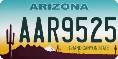 AZ license plate AAR9525