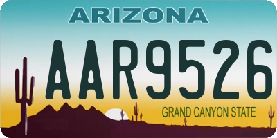 AZ license plate AAR9526