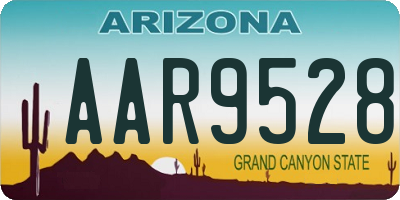 AZ license plate AAR9528