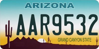 AZ license plate AAR9532