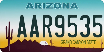 AZ license plate AAR9535