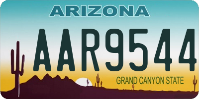 AZ license plate AAR9544