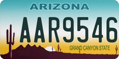 AZ license plate AAR9546