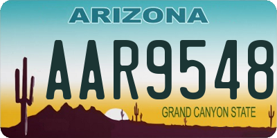 AZ license plate AAR9548