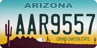AZ license plate AAR9557