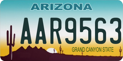 AZ license plate AAR9563